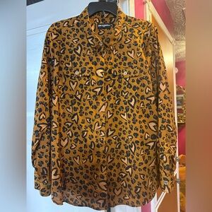 Leopard Heart Print Women's Shirt